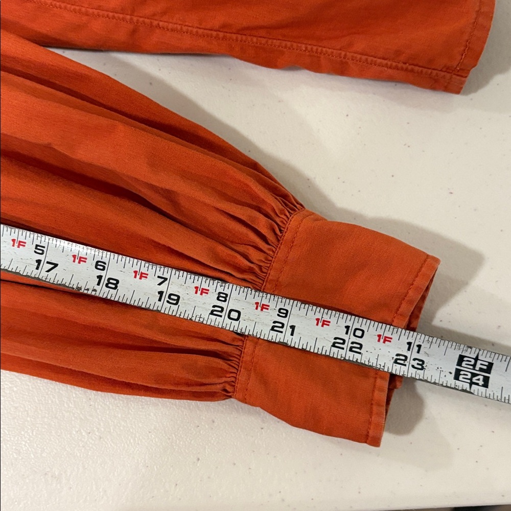 Saint Laurent Vintage Rust Color Balloon Sleeve Button Top Blouse—BEAUTIFUL! EUC - Picture 9 of 13